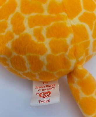Ty Beanie Babies Twigs the Giraffe Plush 1995 P.V.C. Pellets With Tag 14 Errors