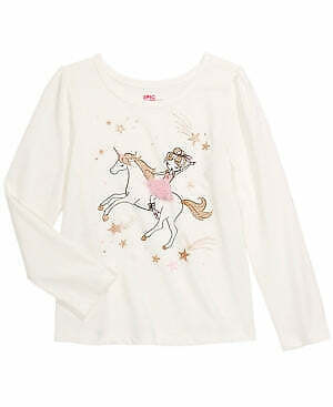 Epic Threads Toddler Girls Unicorn Rides T-Shirt, Holiday Ivory, Size 2T