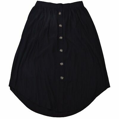 J. Jill Womens Skirt Small Black Long Elastic Waist Asymmetrical