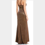 Blondie Nites Juniors Metallic Strappy-Back Gown MSRP $199 Size 9