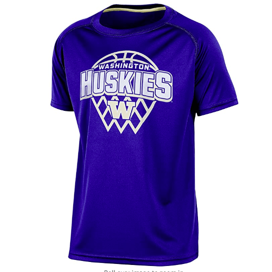 Champion NCAA Washington Huskies Boys Short Sleeve Crew Neck Shirt, L/12/14