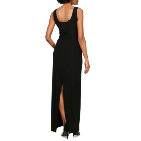 Alex Evenings Maxi Solid Ribbed Dress, Size 12P