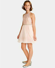 Rare Editions Big Girls Glitter-Lace Chiffon Dress, Size 7