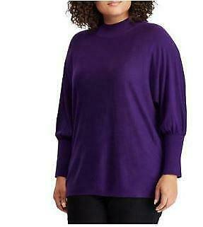 Lauren Ralph Lauren Purple Plus Size Dolman-Sleeve Modal Sweater Size 1X