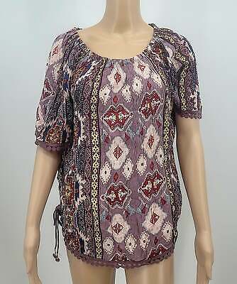 Inc on or off Shoulder Aztec Print Blouse, Size Medium