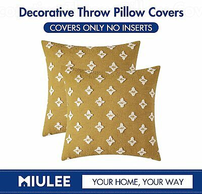 MIULEE Set of 2 Decorative Throw Pillow Covers Rhombic Jacquard Pillowcase Soft