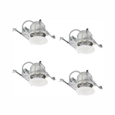 Commercial Electric 6 In. White Integrated Led Recessed Trim Kit 4-Pack