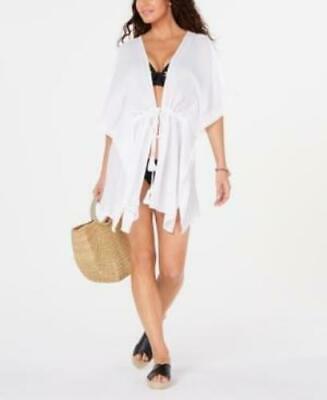 INC International Concepts Lace Border Crochet Beach Pool Cover Up White NEW