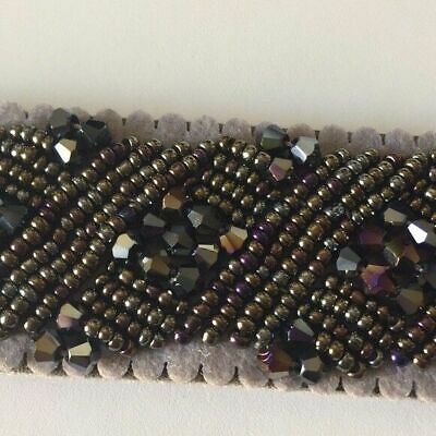 I.n.c. Clustered Beaded Stretch Belt,Large/XL-Pewter