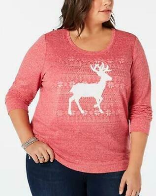 Style & Co Plus Size Reindeer Sweatshirt, Size 3X