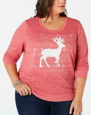 Style & Co Plus Size Reindeer Sweatshirt Size 3X