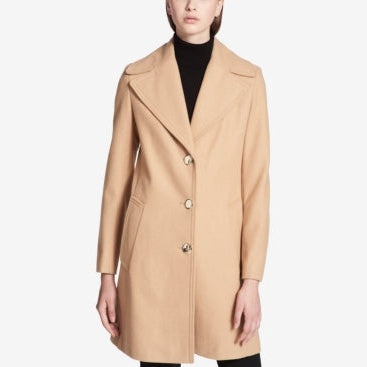 Calvin Klein Oversized-Collar Walker Coat, Size XL