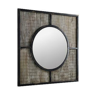 Walker Edison 32 Rustic Modern Square Wood Wall Mirror