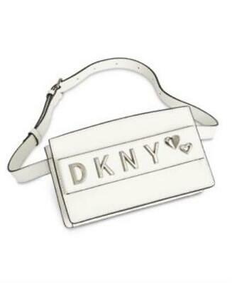 Dkny Smoke Leather Belt Bag, White/Silver