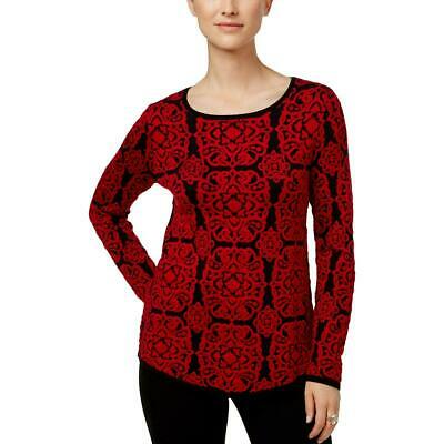 Charter Club Womens Red Jacquard Pullover Sweater Top,Size XS