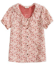 Monteau Big Girls Floral-Print Shirt - Pink S (8)