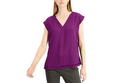 Alfani Womens Knit-Back Cap-Sleeve Top