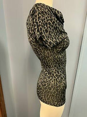 Charlotte Russe Womens Animal Print Cheetah One Shoulder Top, Size Small