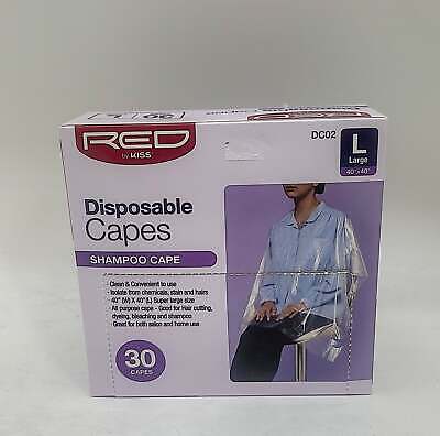 Red by Kiss 30 Disposable Barber Capes, Size Large