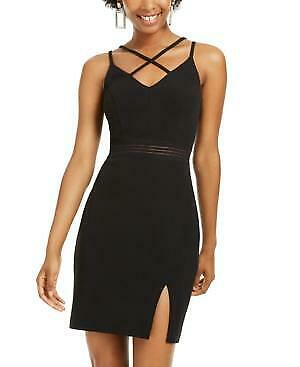 City Studios Crisscross Bodycon Dress-13/Black