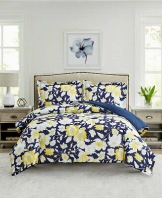 Mytex Aster Floral 3-PC. Reversible Full/Queen Comforter Set