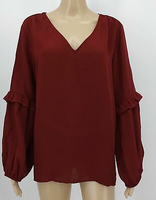 NY Collection Textured Ruffle-Trim Top, Size XL