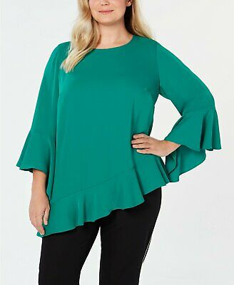 Alfani Women's Plus Size Asymmetrical Bell-Sleeve Top, Size 0X