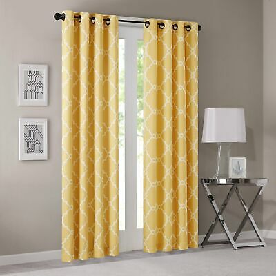 Madison Park Saratoga Fretwork Print Grommet Window Curtain