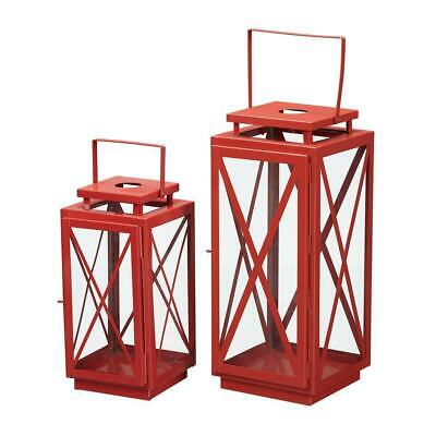 Home Decorators Collection Chili Red Metal Candle Lantern (Set of 2)