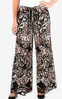 Ny Collection Printed Wide Leg Pants, Size Medium
