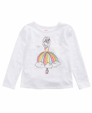 Epic Threads Toddler Girls Ballerina Rainbow T-Shirt, Bright White, Size 2T