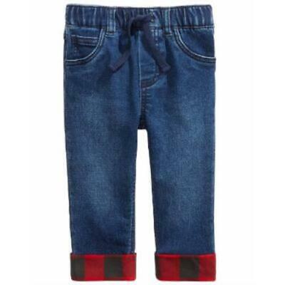First Impressions Baby Boys Plaid-Hem Jeans, Various Colors
