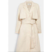 Coach Light Drapey Trench With Signature Lining, Medium Porcelain