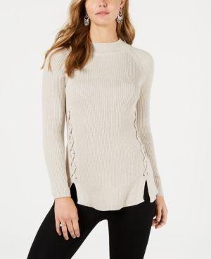 Style & Co Petite Lace-up Sweater