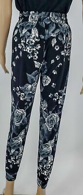 Leggings Depot Premium Joggers Flower Print High Waist Track, Size Small