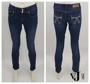 Seven7 DARK Blue Skinny Jeans Decorative Pocket Womens Size 2