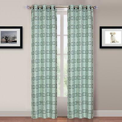 Lavish Home 2-Panel Katrina Grommet Curtains, 40 W x 84  H/blue