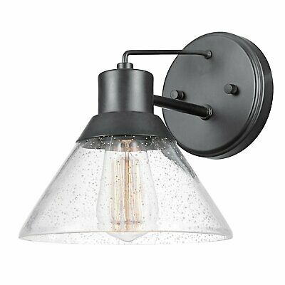 Globe Electric 44264 Bolton 1-Light Outdoor Indoor Wall Sconce, Matte Black