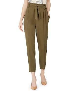 Calvin Klein Womens Green Solid Boyfriend Pants, Size 2P