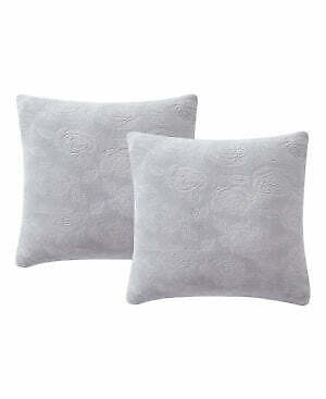 Infinity Home Throw Pillows Faux Fur 18 x 18 Set of 2 Gray Square Home Decor
