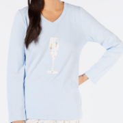 Charter Club Brushed Cotton Knit Pajama Top, Size  Medium