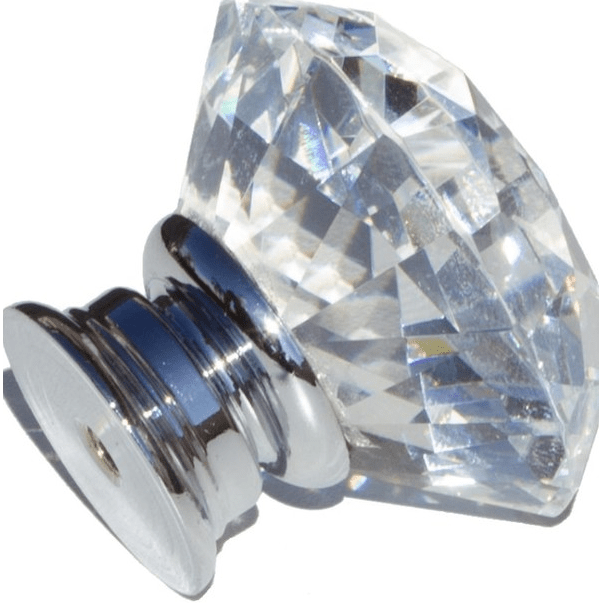 GlideRite 1-5/8" Clear K9 Crystal Polished Chrome Base Cabinet Knob (Set of 10)