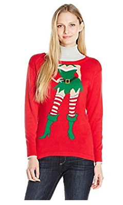 Isabellas Closet Womens Sexy Elf Ugly Christmas Sweater,Size Medium