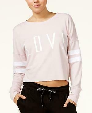 Material Girl Active Juniors Love Graphic Sweatshirt,Size Small/Pink