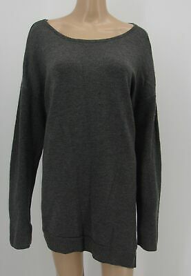 INC Womens Gray Solid Long Sleeve Boat Neck Tunic Sweater, Size XL