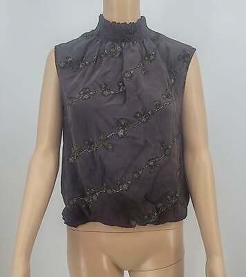 The Limited Turtle Neck Silk Brown Blouse, Size Small