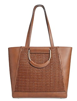 Inc Ajae Bangle Crochet Tote, Tan/Gold