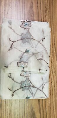 Sheer Floral Curtain Panel, Unbranded 48 x 110