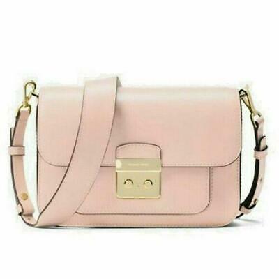 Michael Kors Sloan Medium Leather Shoulder Bag Soft pink Dual Strap