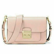 Michael Kors Sloan Medium Leather Shoulder Bag Soft pink Dual Strap